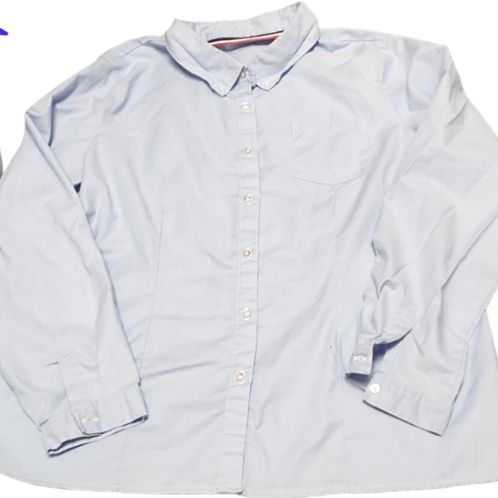 French Toast womans xl/14 pale blue uniform oxford